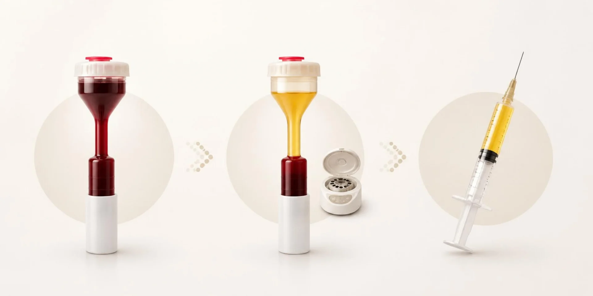 Three steps of preparing PRP from your own blood