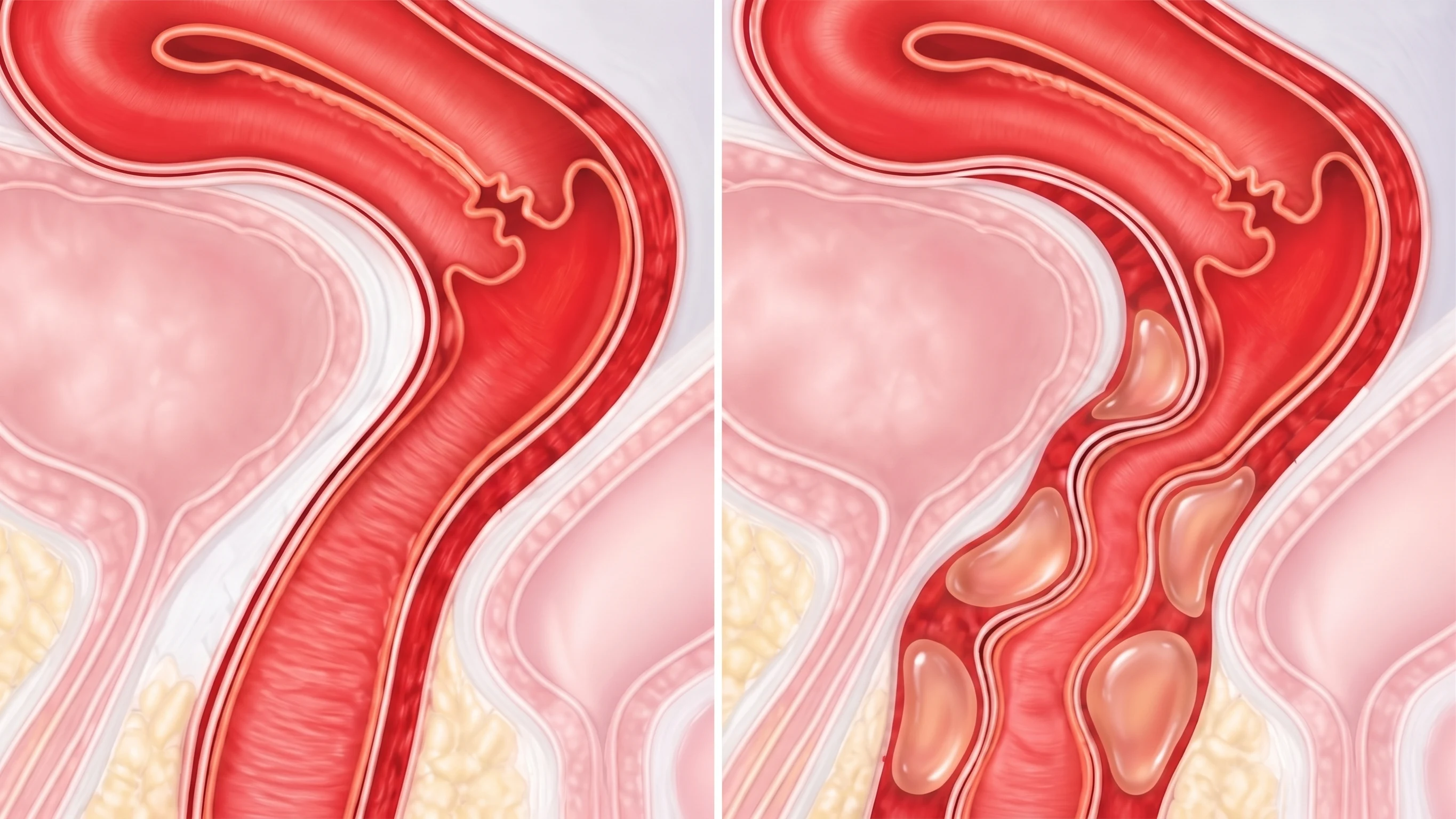 Side cross-section of filler placed along the vaginal wall